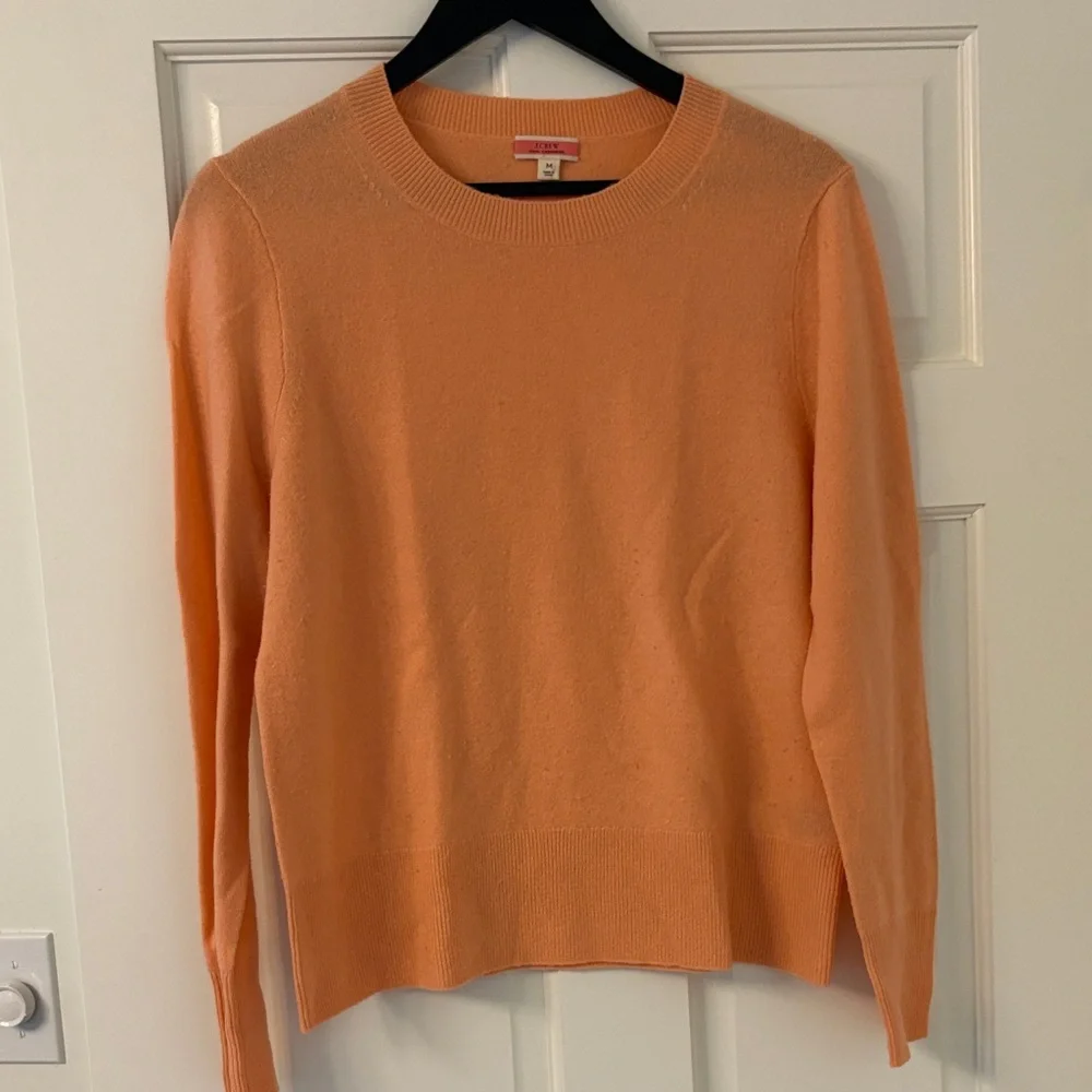 J. Crew Peach Cashmere Crewneck Sweater - Picture 2 of 2